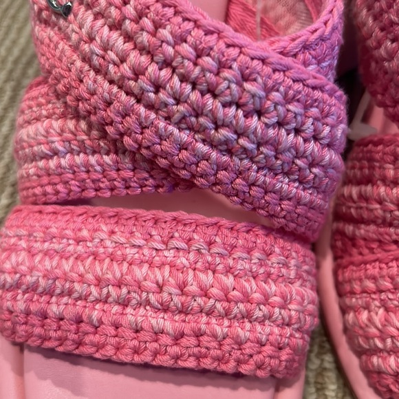 NEW COACH Pink Woven Heeled Sandals size 7.5/8 - Picture 12 of 13